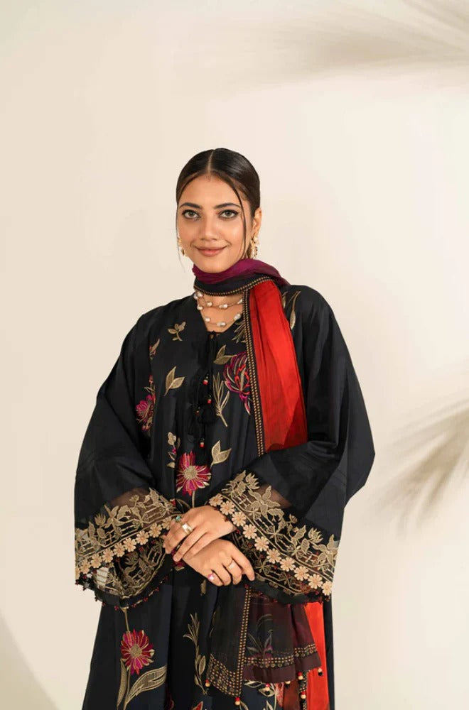 3 Piece - Dhanak Embroidered Suit (Nishat Linen) | SP - 035