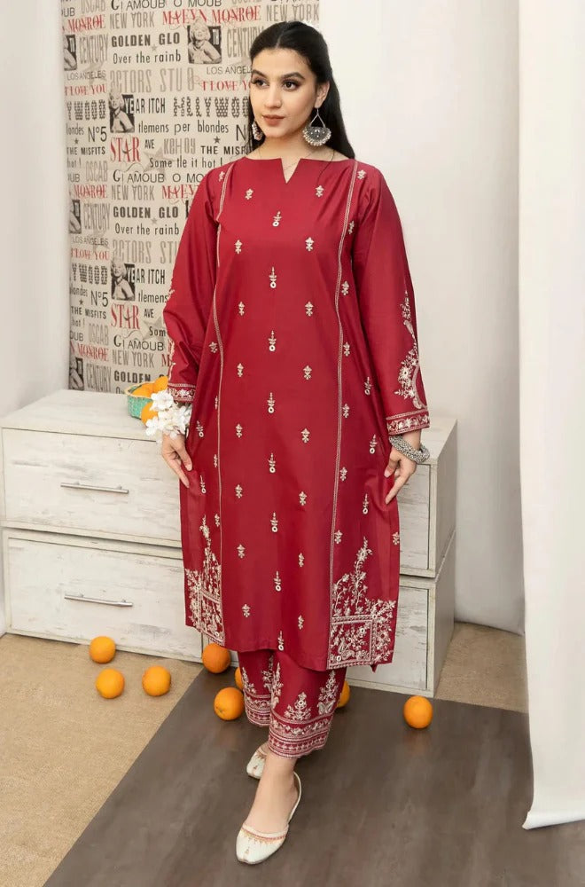 3 Piece - Exquisite Dhanak Embroidered Suit | SP - 001