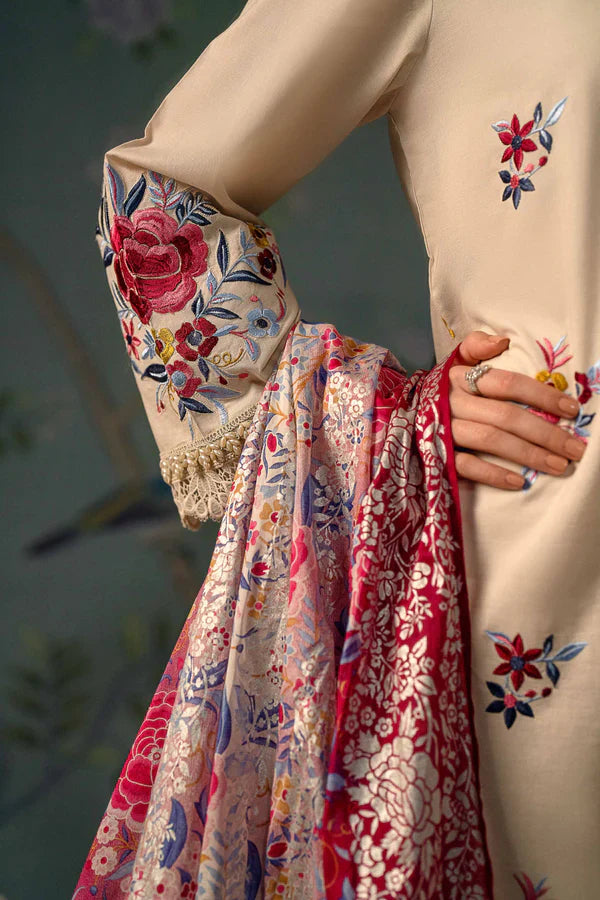 3 Piece - Embroidered Dhanak (Sapphire) | SP - 796