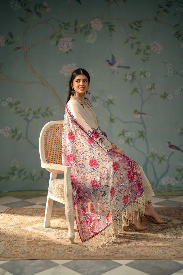 3 Piece - Embroidered Dhanak (Sapphire) | SP - 796