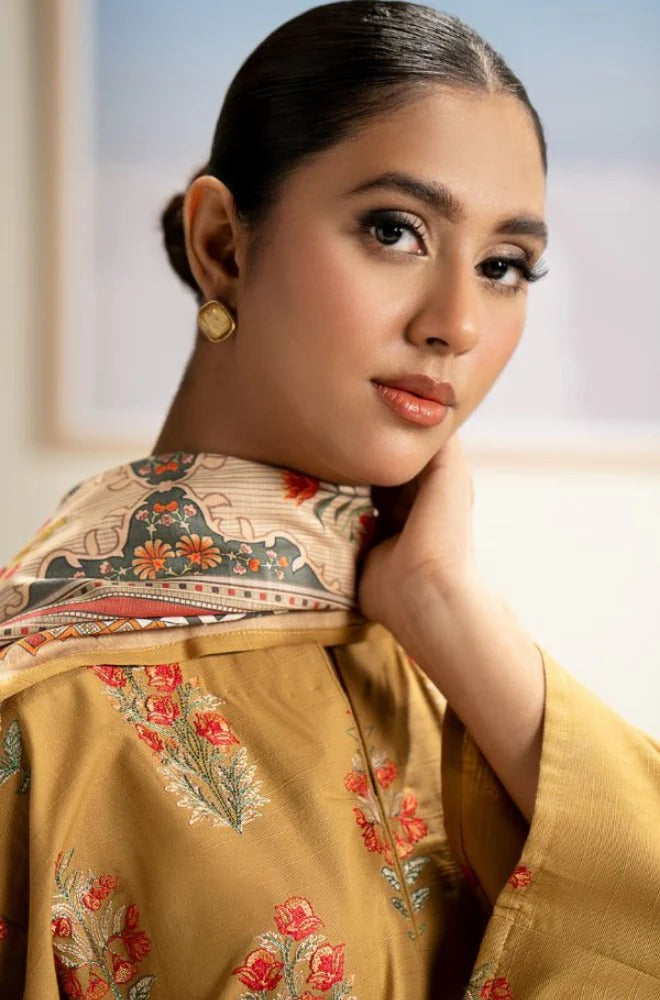 3 Piece - Dhanak Embroidered (Edenrobe) Suit | SP - 019