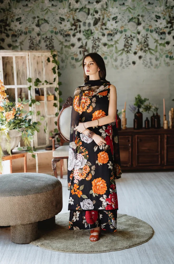 3 Piece - Shamoz Silk Print Suit Suit | SP - 004