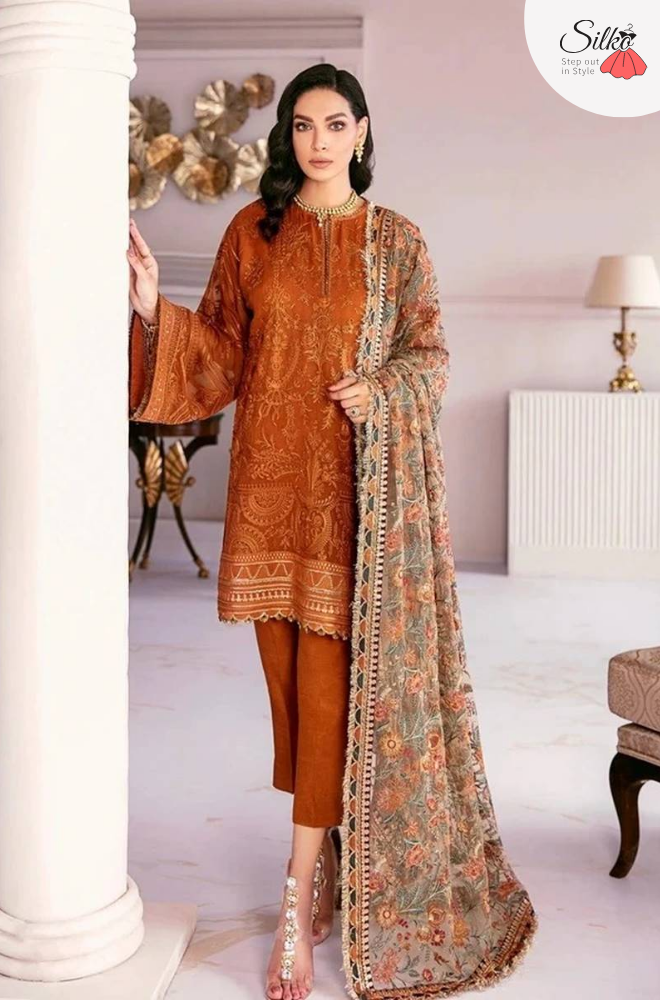 3 Piece - Cross Stitch Winter Embroidered Suit | CS - 03