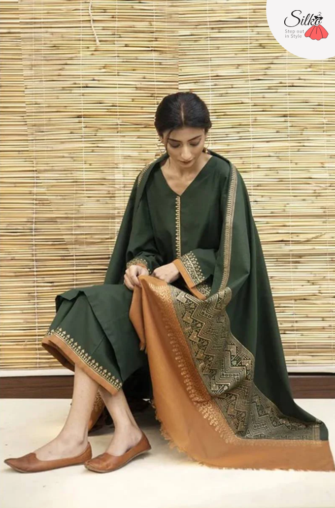 3 Piece - Mongia Dhanak Embroidered Suit | FCC - 451