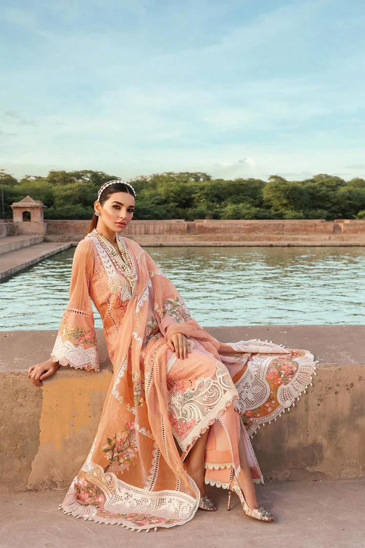 3 Piece - Crimsonn Pink Embroidered Lawn Suit | CR - 02