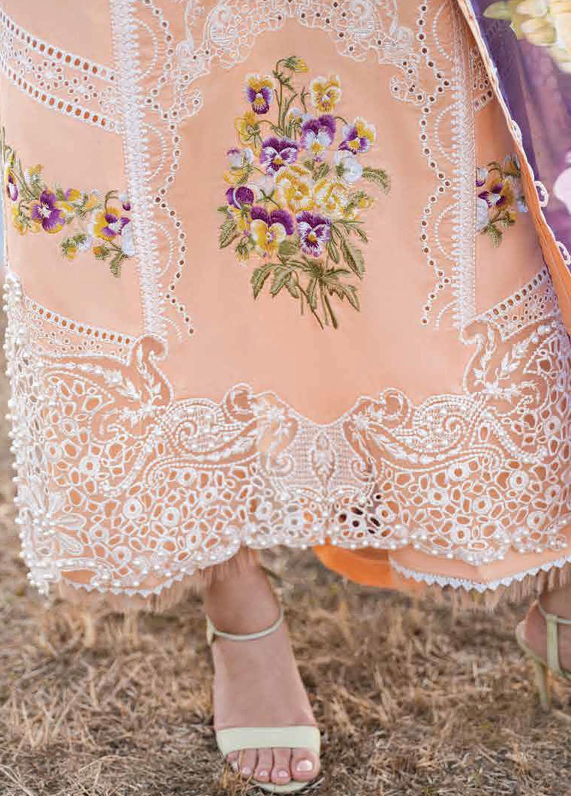 3 Piece - Mushq Chikankari Embroidered Dhanak Suit | MQ - 25