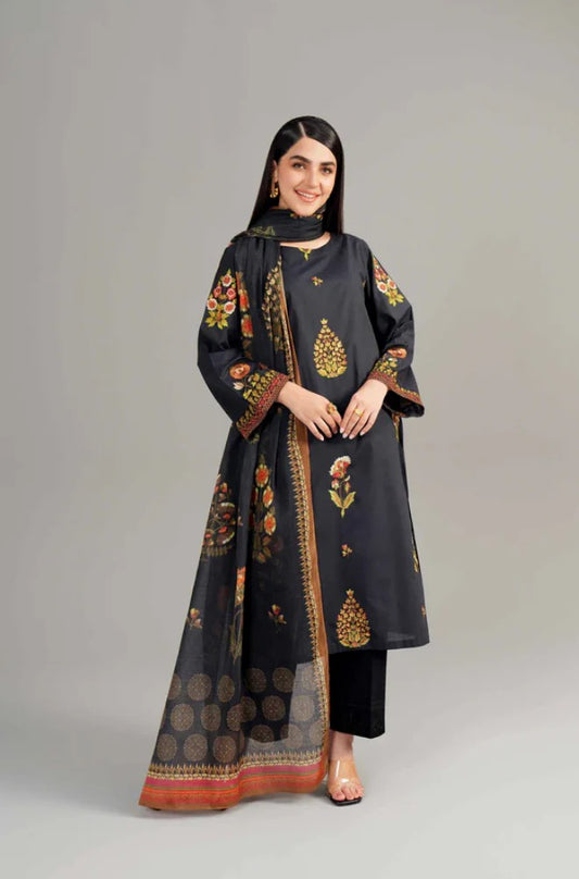 NishatLinen - 3PC Dhanak Embroidered Suit - SP 026