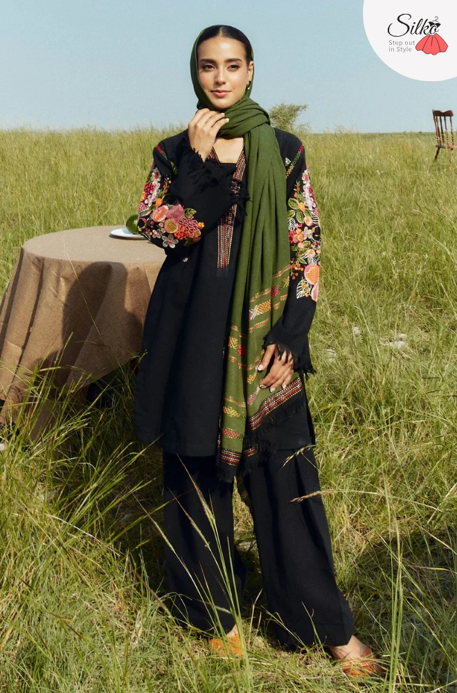 3 Piece - Embroidered Dhanak (Zara Shahjhan) Suit | COCO - 802