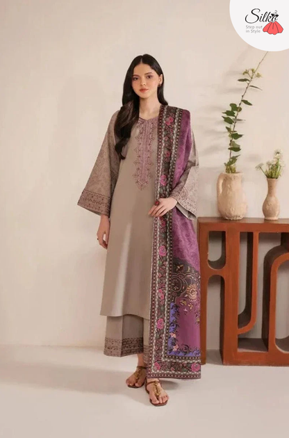 3 Piece - Garnet Embroidered Lawn Suit (Summer Collection) | SP - 35