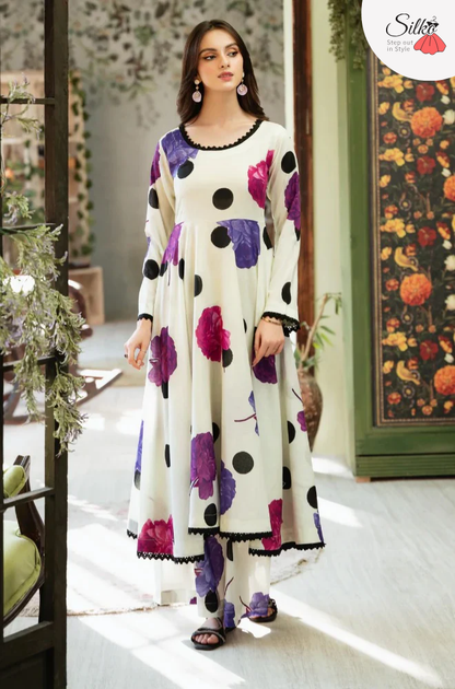 3 Piece - Shamoz Printed Silk Suit | SP - 006